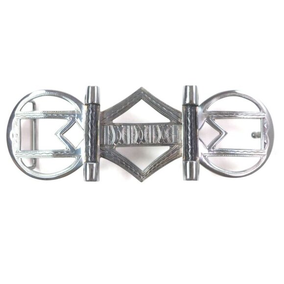 Hermes Touareg Hand Engraved Design Chrome Color Leather Use Belt Buckle SV 925 main image 9